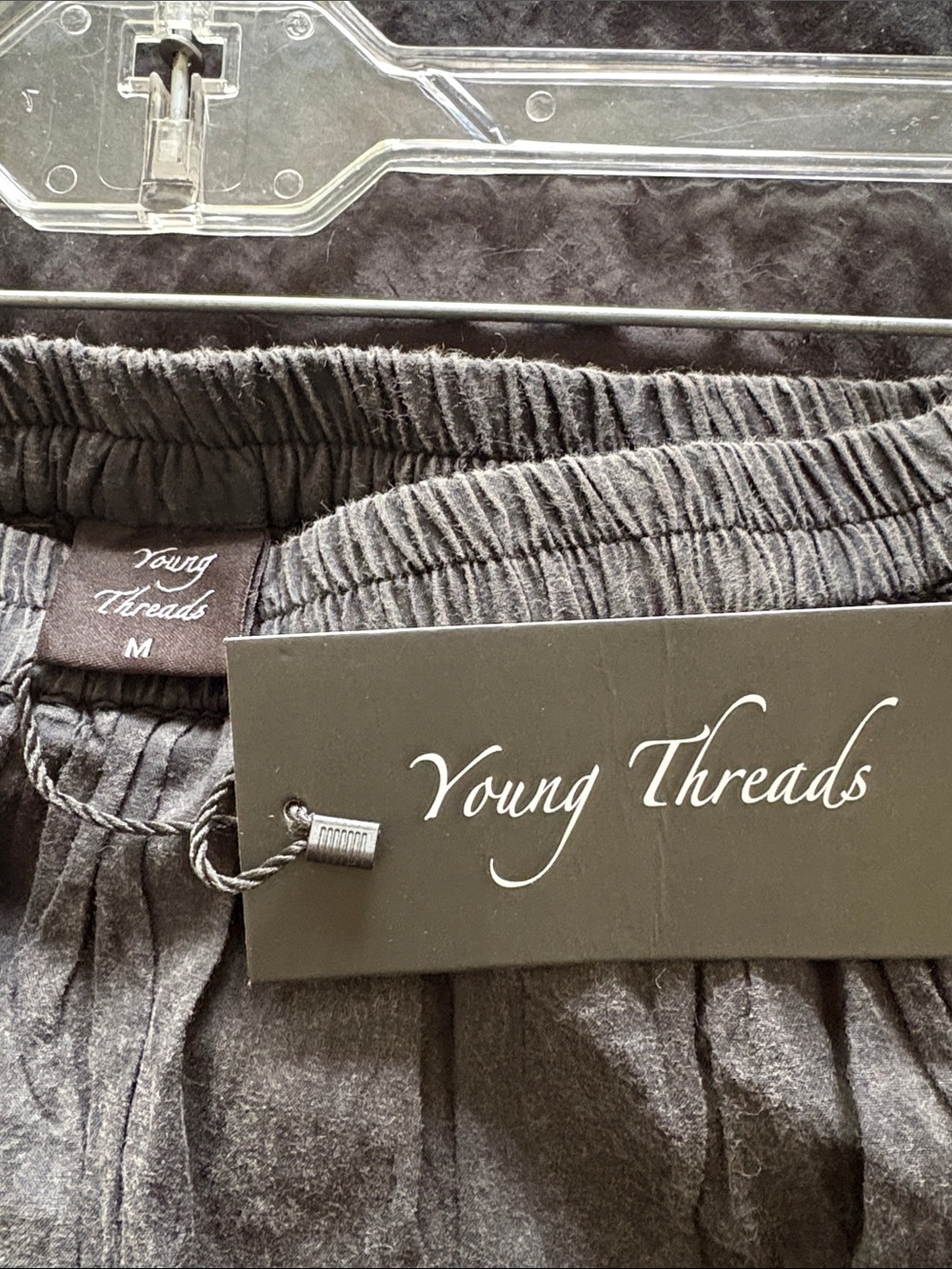 Young Threads Black Embroidered A-Line Cotton Skirt - Picture 2 of 3